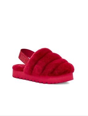 UGG Super Fluff Slippers Red Size 8